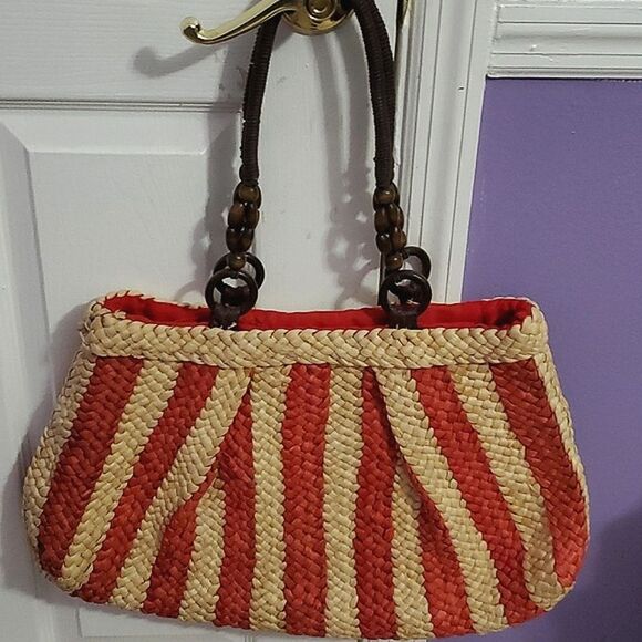 Sun N Sand Stripped Large Boho Beach Straw Tote Bag - Picture 4 of 7